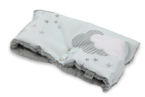 Mufka do wózka Minty Puffs & Minky Fur Silver